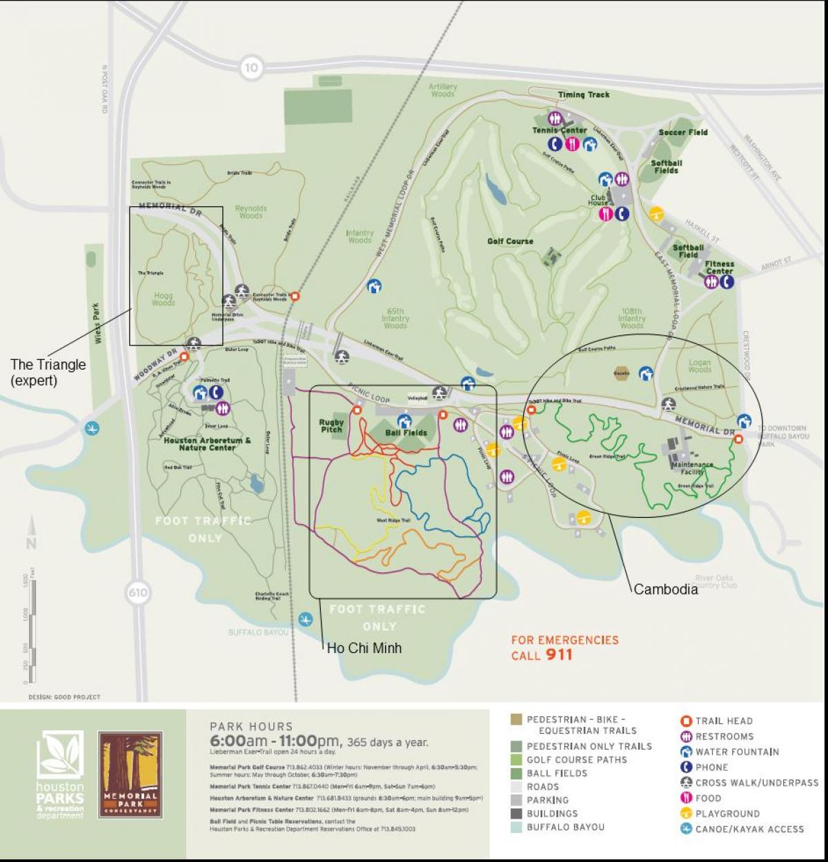 Memorial park, Houston haritası