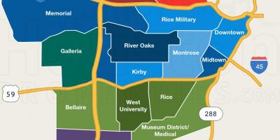 Houston haritası mahalleleri