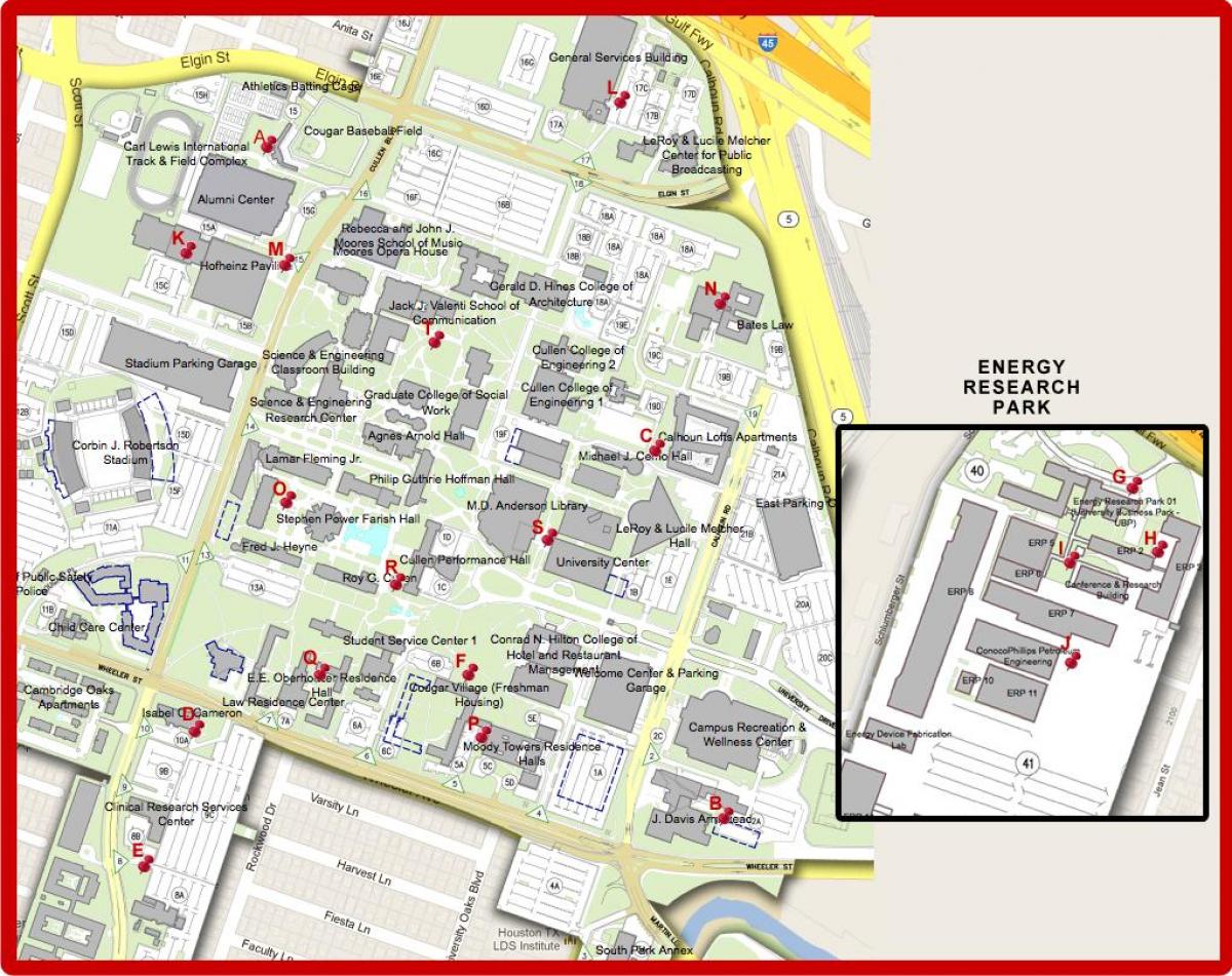 Houston Üniversitesi haritası