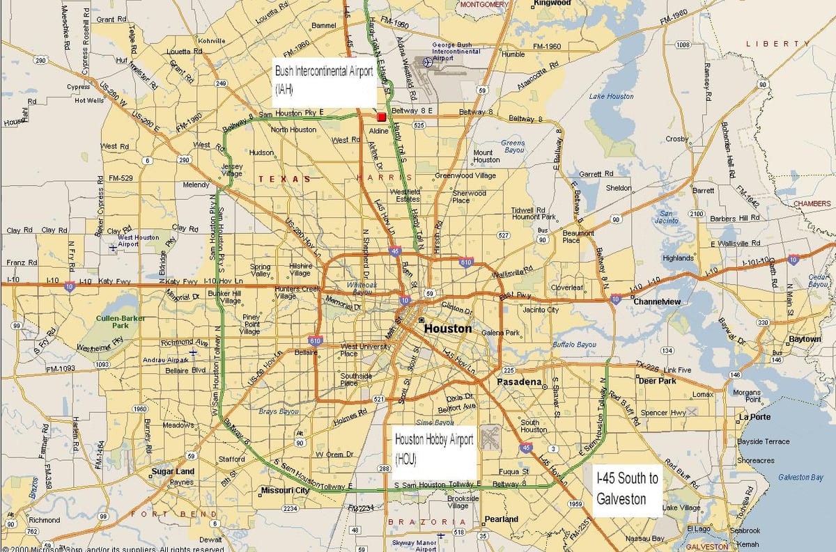 Houston metro area haritası