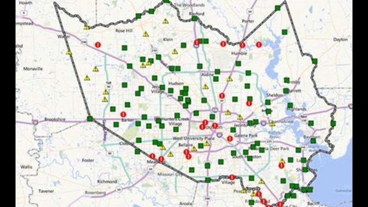 Houston sular altında alanları haritası