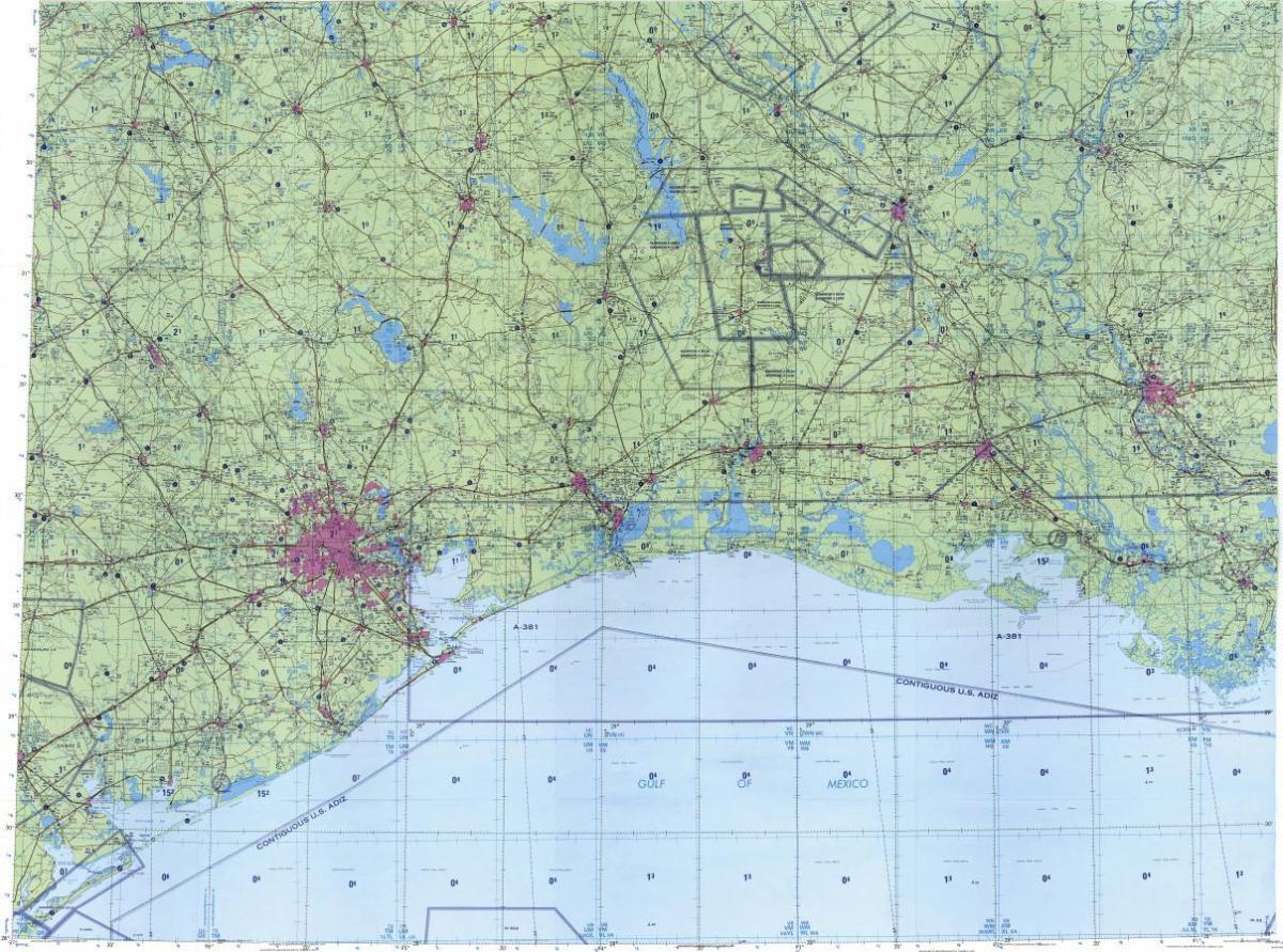 Houston topografik haritası