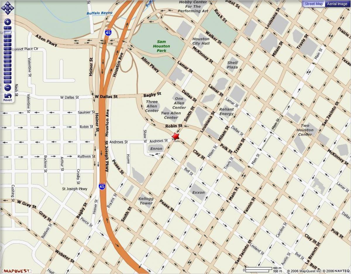 downtown Houston haritası