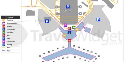 Houston havaalanı terminal haritası