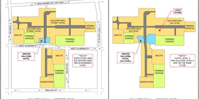 Houston Galleria Alışveriş Merkezi harita