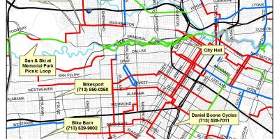 Bisiklet Houston haritası yollar