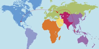 Dünya haritasında Houston
