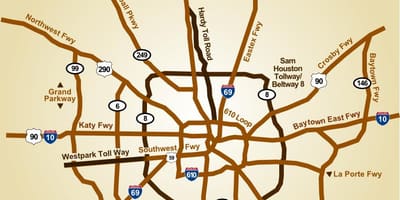 Houston haritası Karayolları