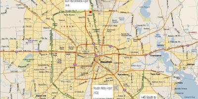 Houston metro area haritası