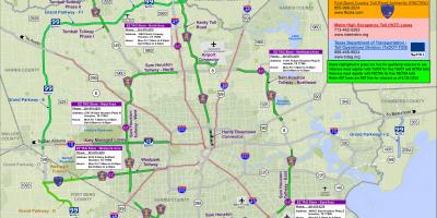 Houston haritasında paralı yollar